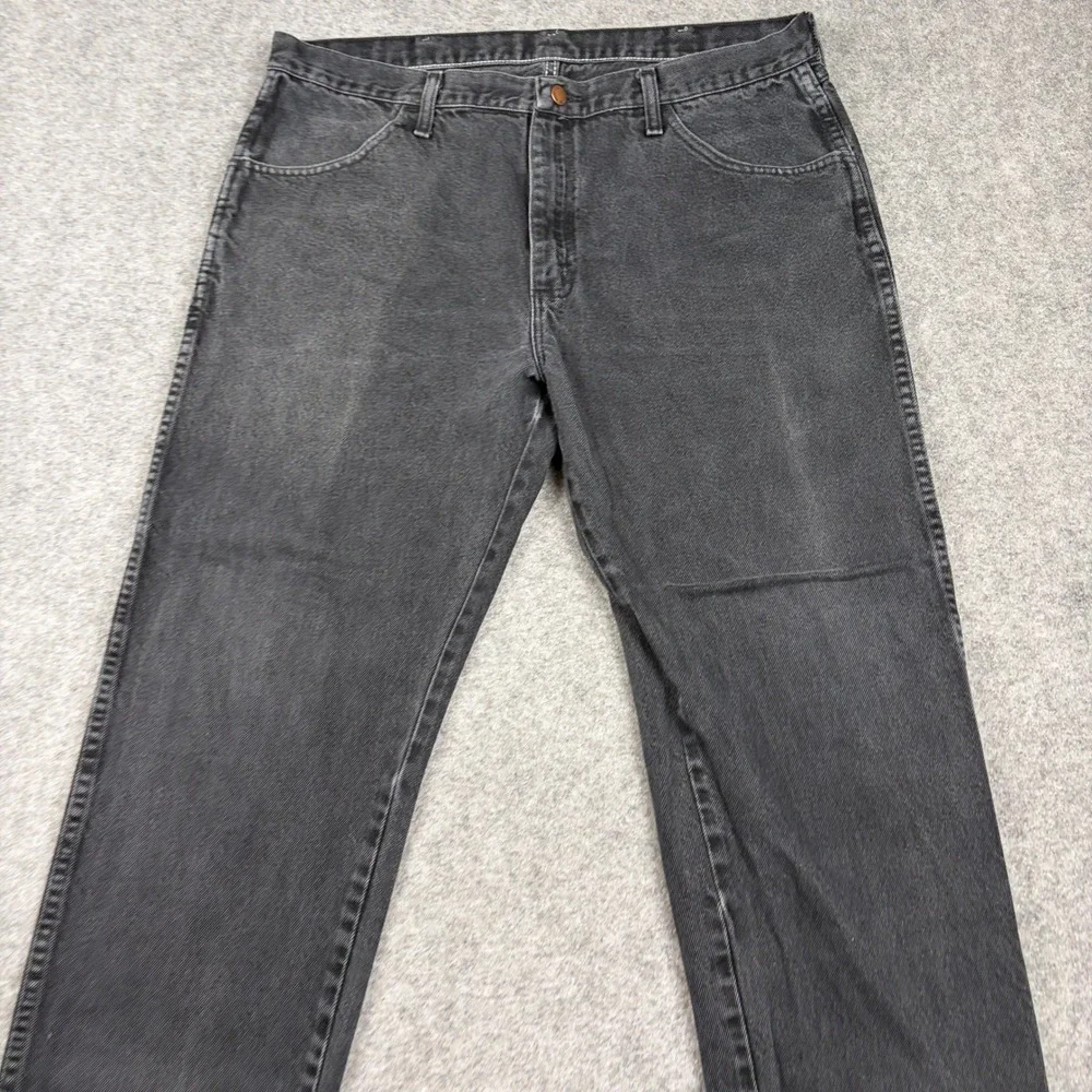 Rustler Jeans Mens 38x29 Black Denim Faded Straight Leg Workwear‎ Regular Fit